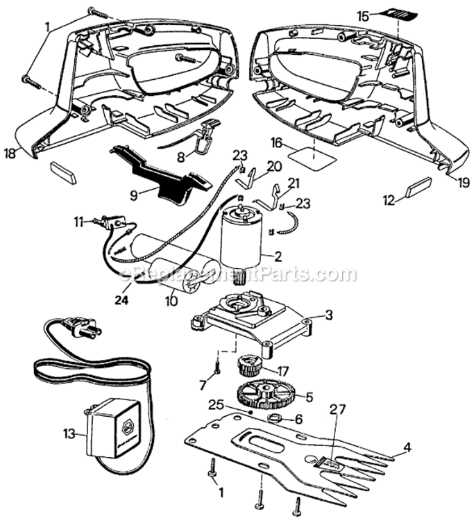 Page A Diagram and Parts List for GS300 Type 2 Black and Decker Trimmer